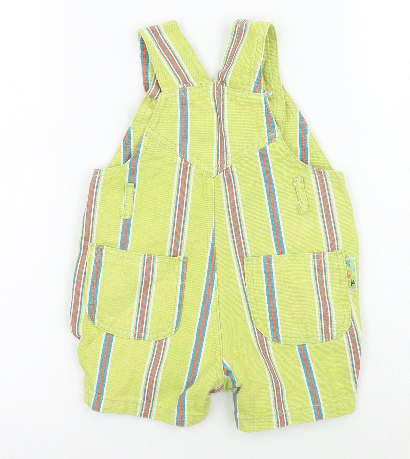 Adams Boys Green Striped  Dungaree One-Piece Size 9-12 Months