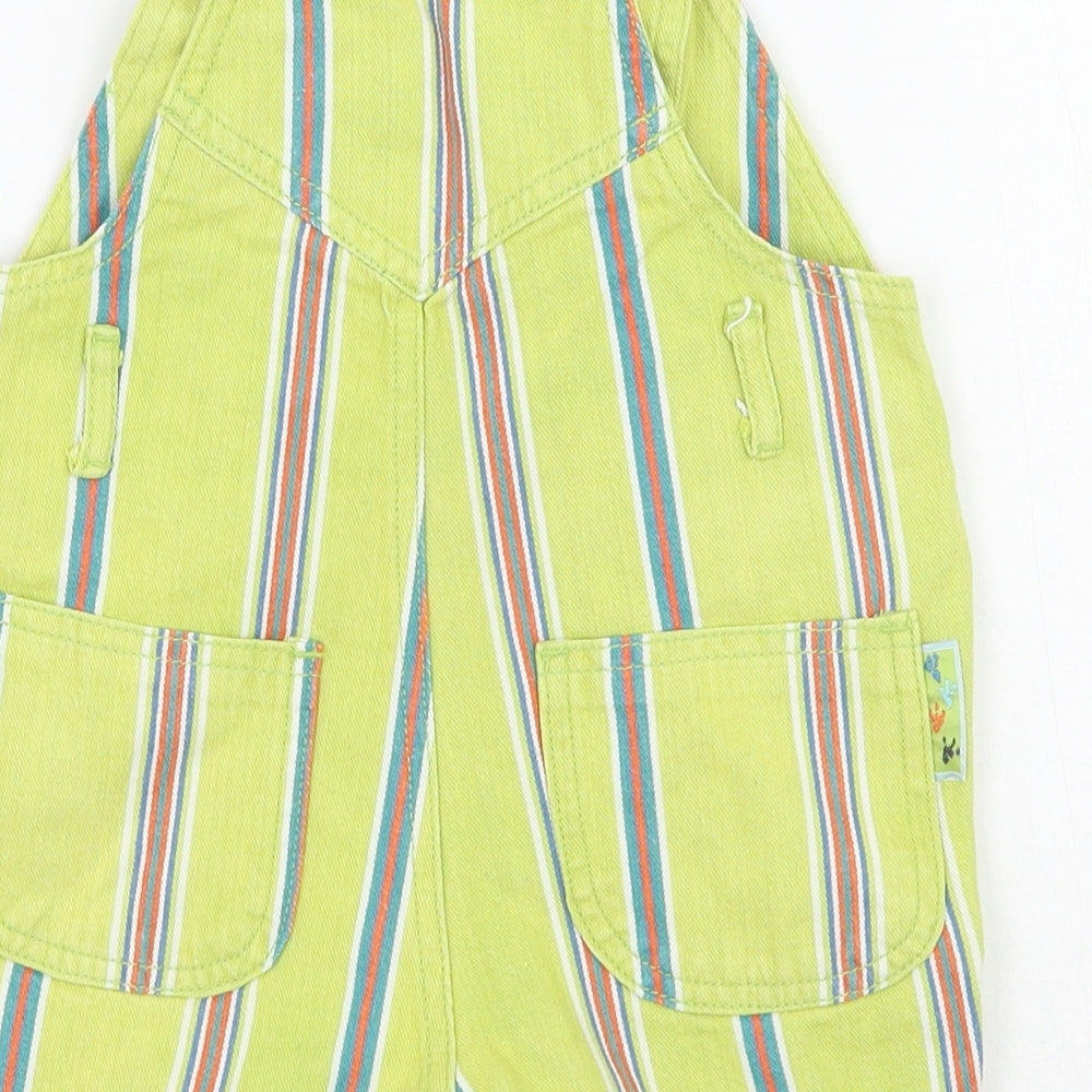 Adams Boys Green Striped  Dungaree One-Piece Size 9-12 Months