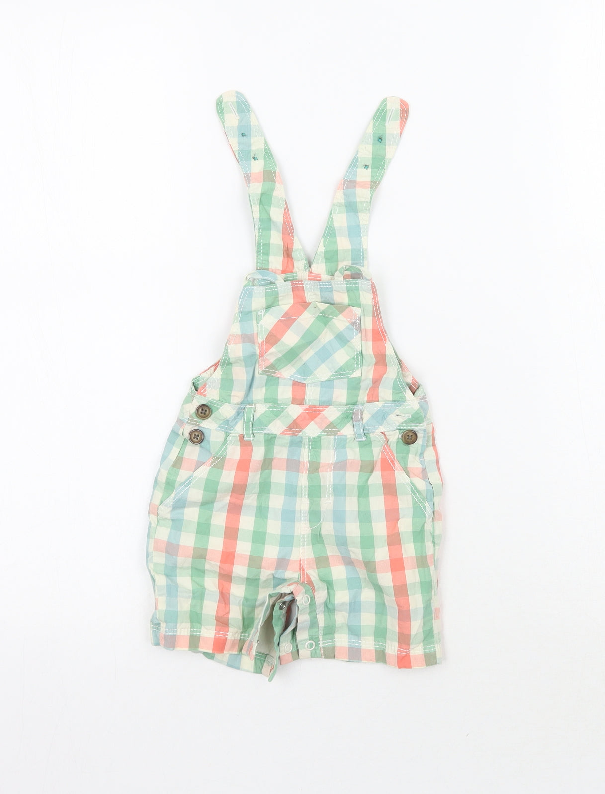 George Baby Green Check  Dungaree One-Piece Size 3-6 Months