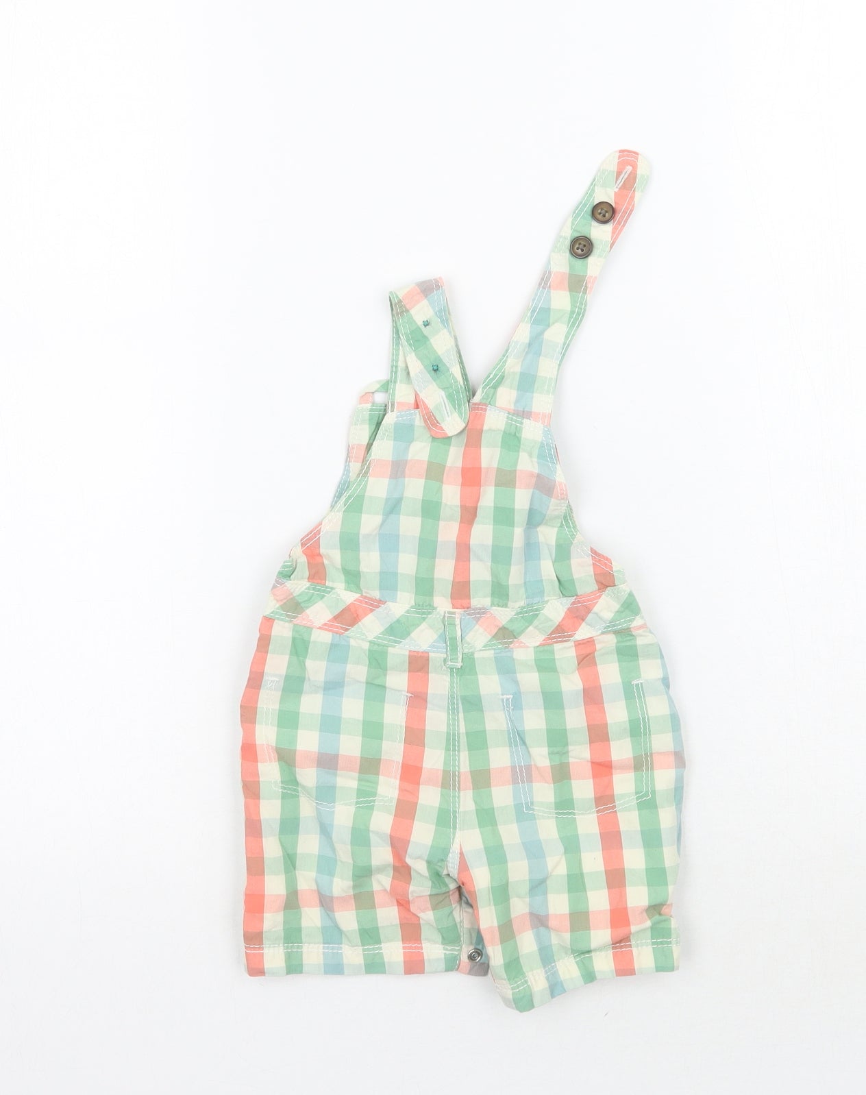 George Baby Green Check  Dungaree One-Piece Size 3-6 Months