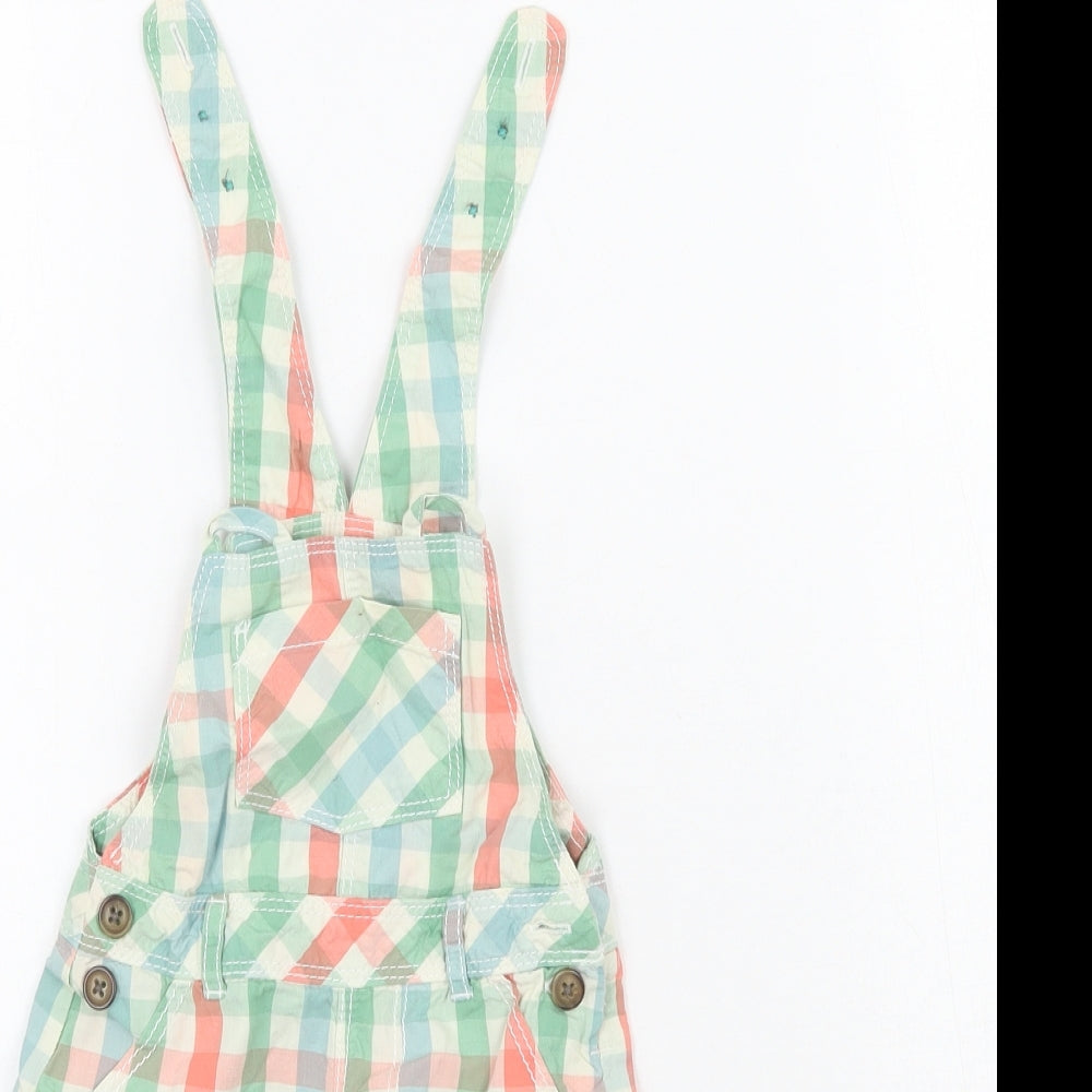 George Baby Green Check  Dungaree One-Piece Size 3-6 Months