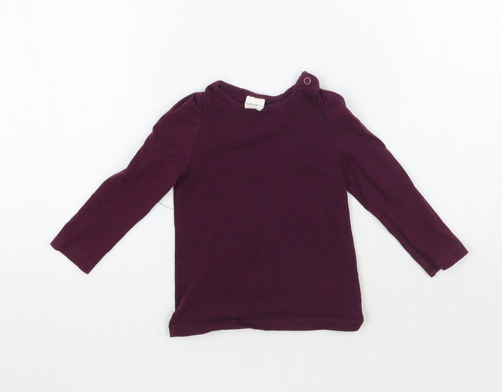 H&M Girls Purple   Basic T-Shirt Size 12-18 Months