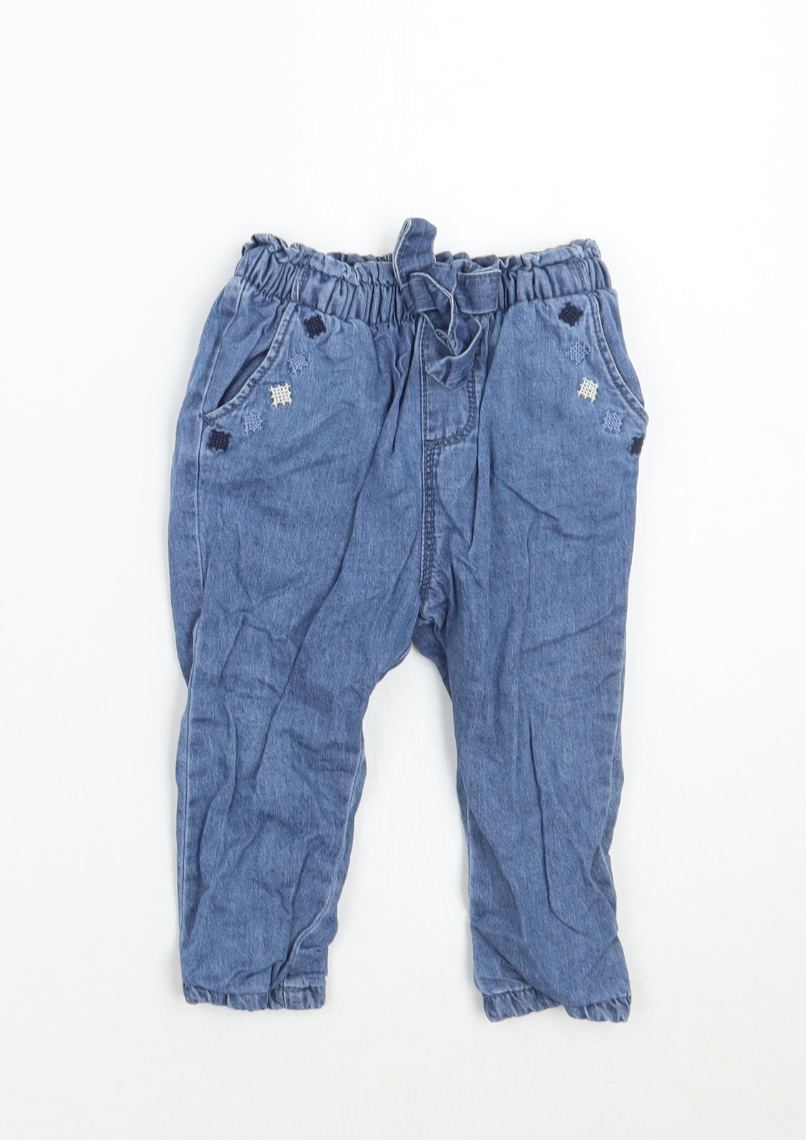 Zara Girls Blue   Cargo Jeans Size 12-18 Months