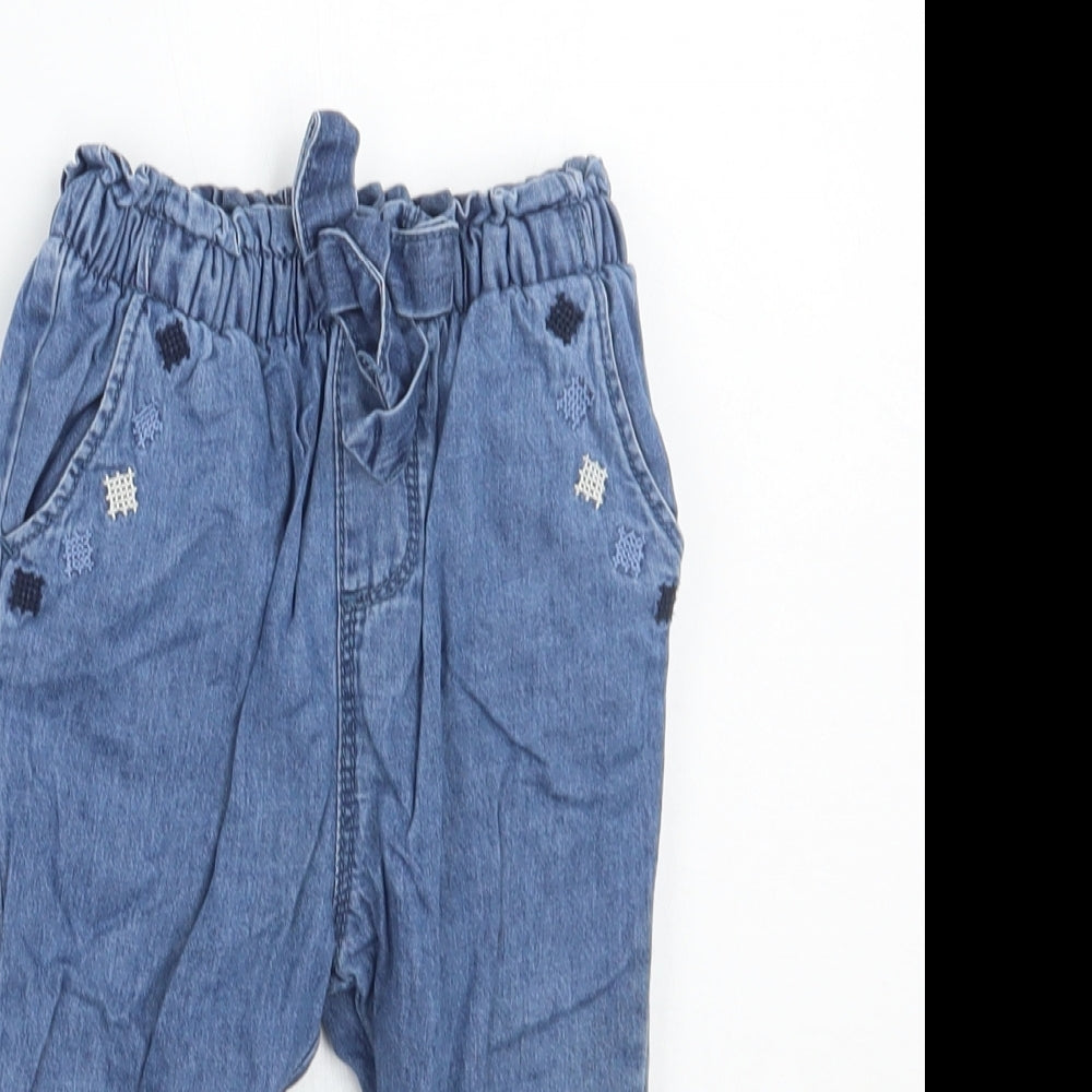 Zara Girls Blue   Cargo Jeans Size 12-18 Months