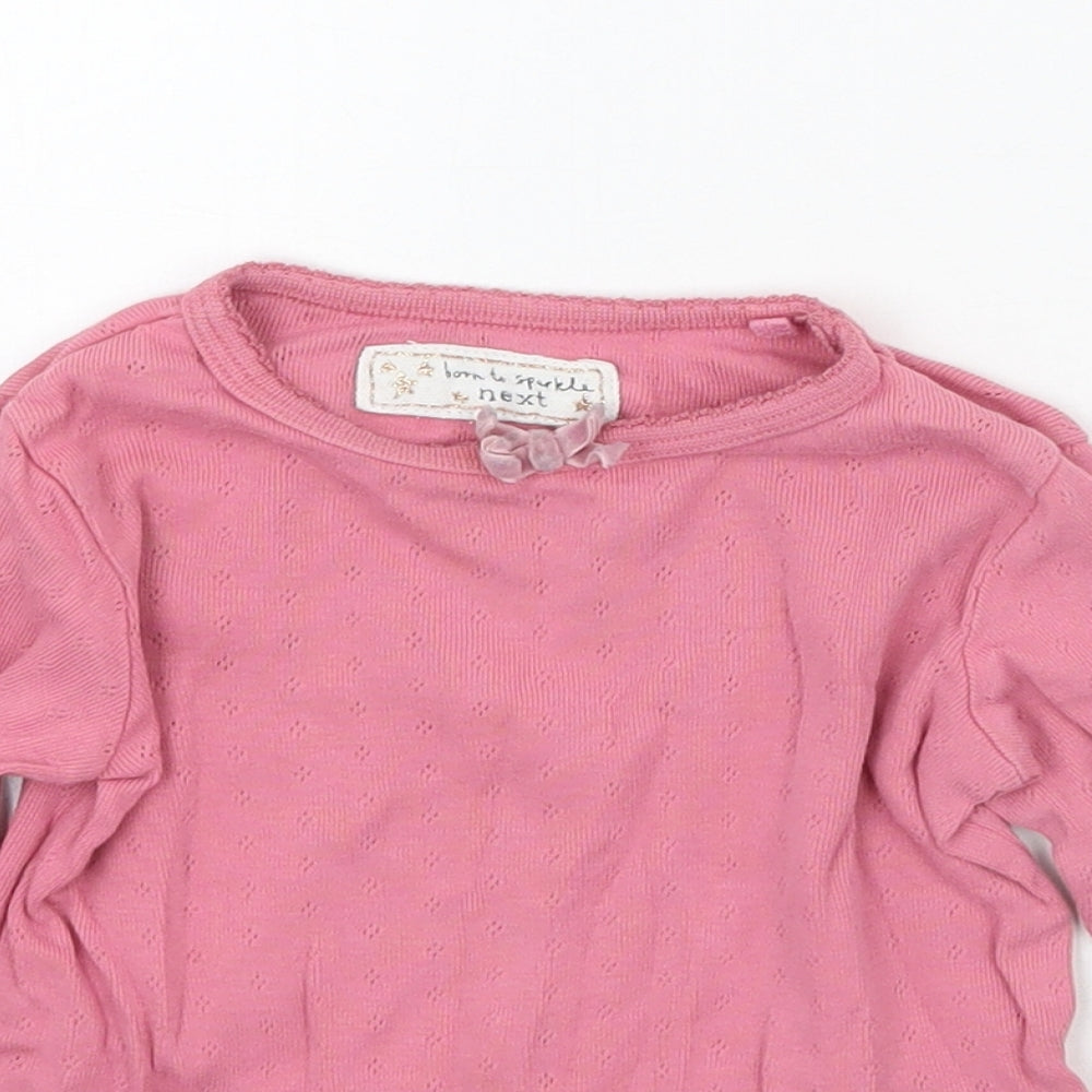 NEXT Girls Pink   Basic T-Shirt Size 12 Months