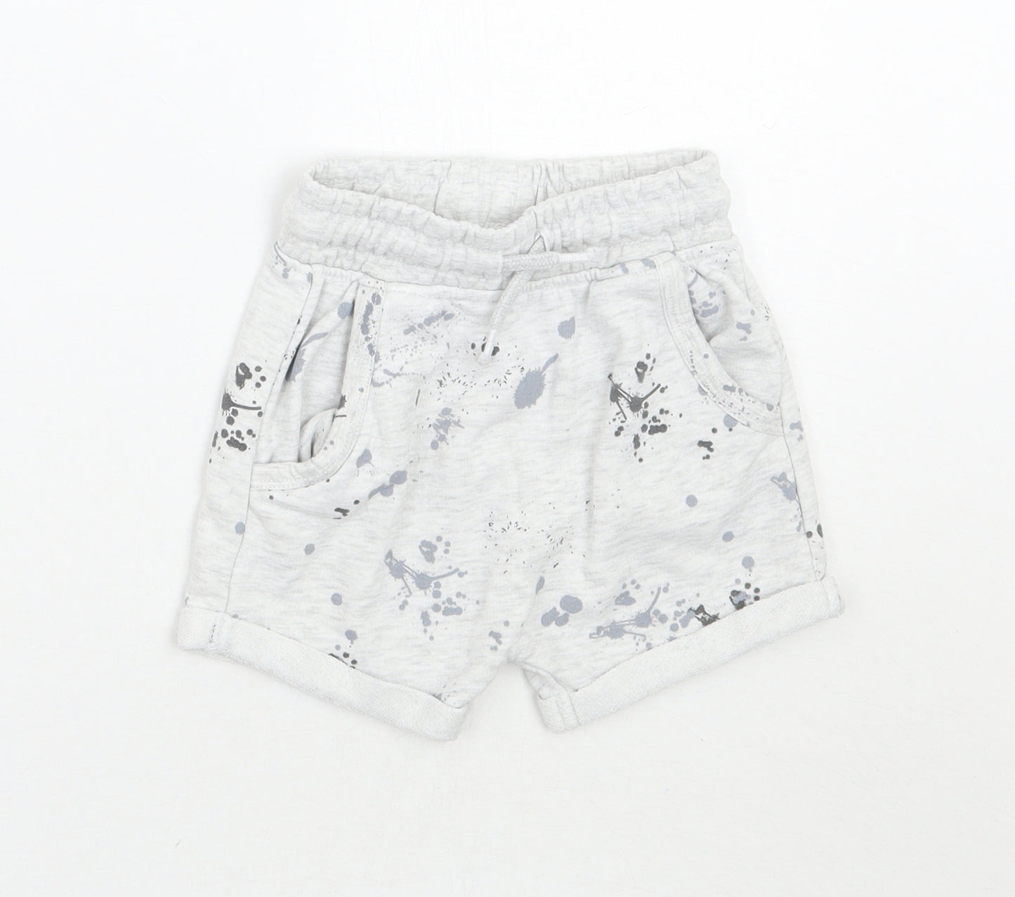 George Boys Grey Geometric  Cropped Trousers Size 12-18 Months