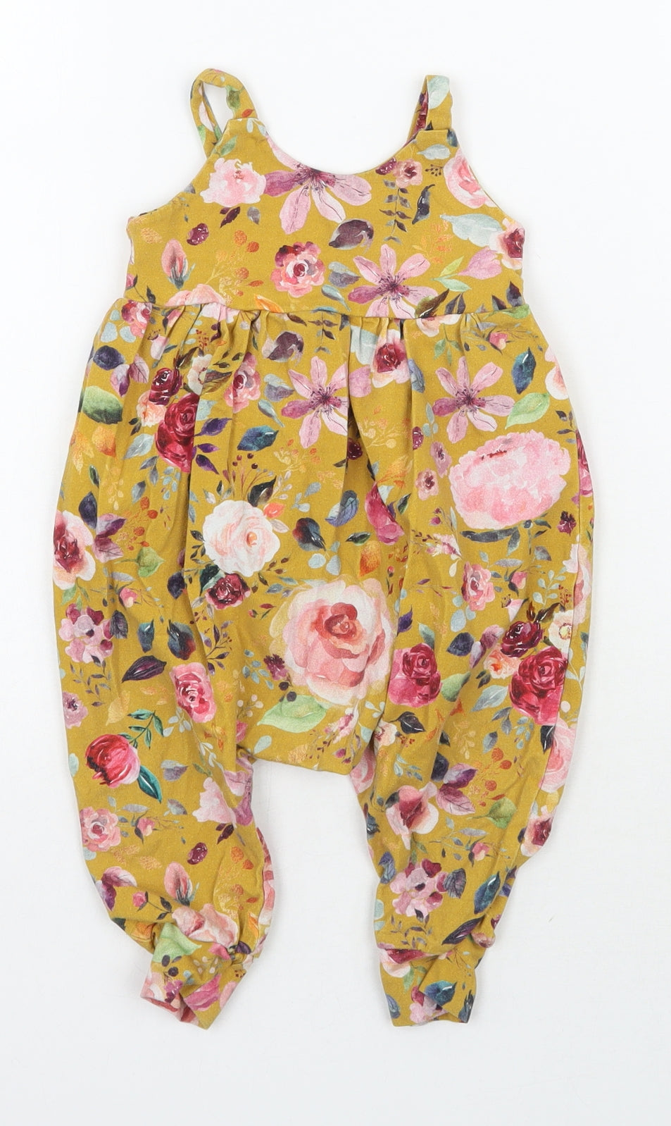 Amelliet Girls Yellow Floral  Babygrow One-Piece Size 3-6 Months