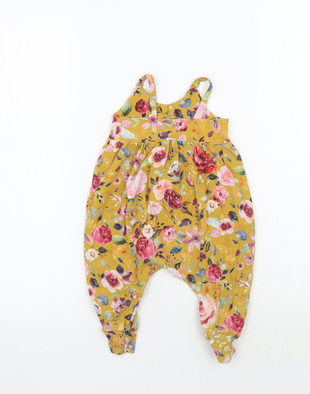 Amelliet Girls Yellow Floral  Babygrow One-Piece Size 3-6 Months