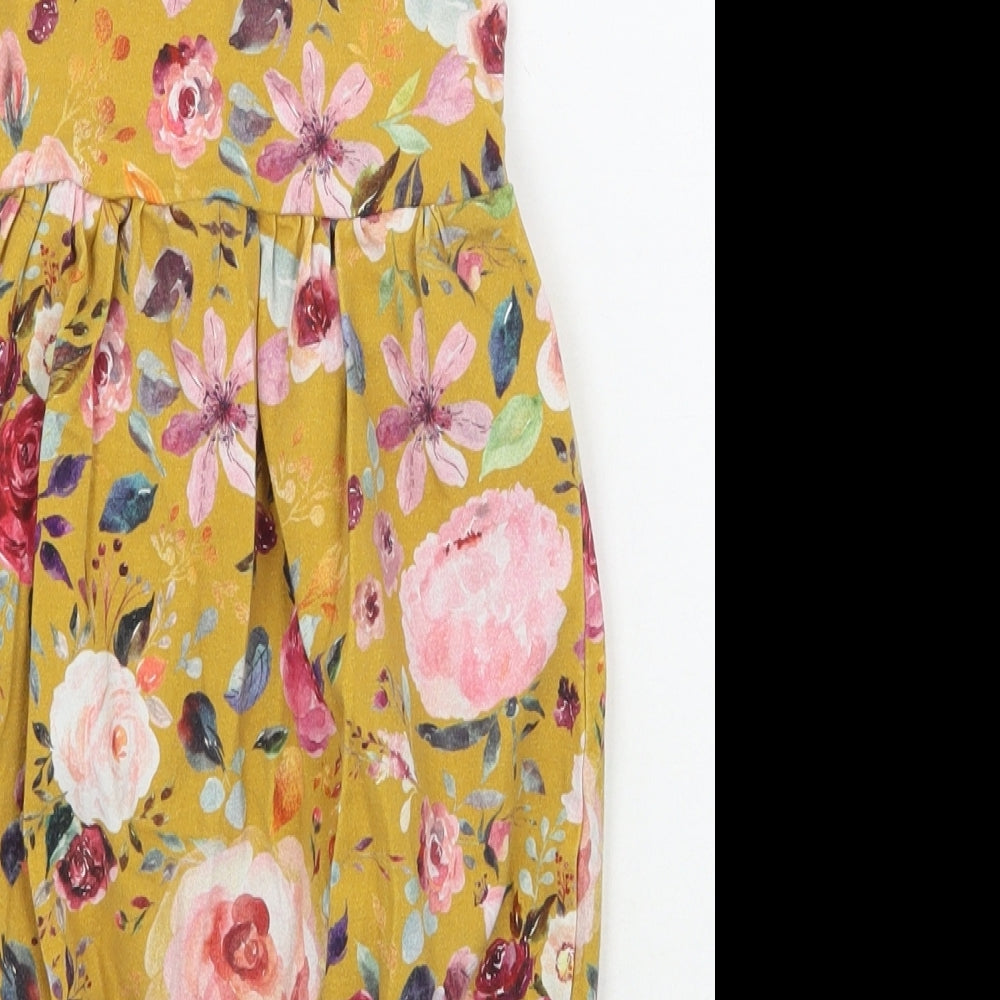 Amelliet Girls Yellow Floral  Babygrow One-Piece Size 3-6 Months
