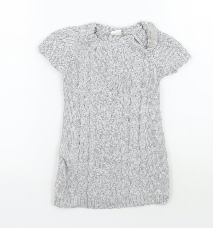 H&M Girls Grey Pullover Jumper Size XS