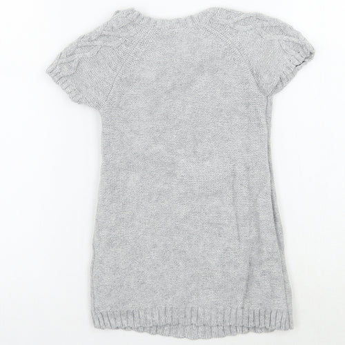 H&M Girls Grey   Pullover Jumper Size XS
