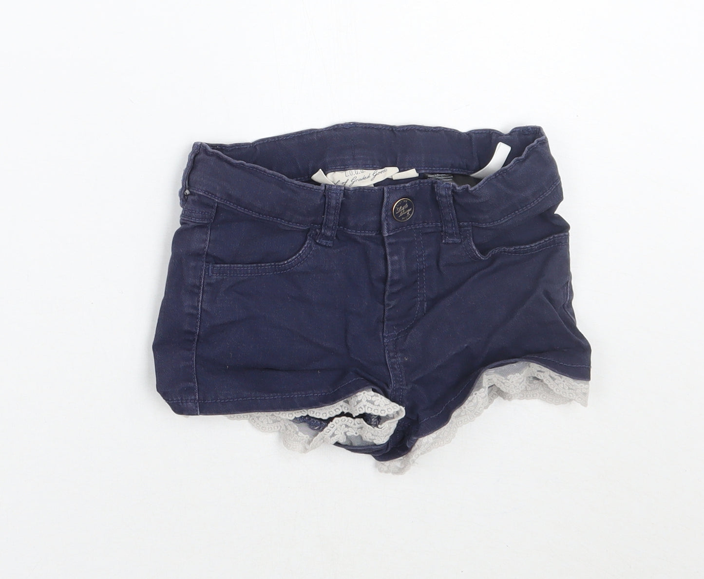 H&M Girls Blue   Cut-Off Shorts Size 5-6 Years