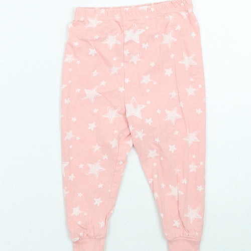 George Girls Pink Geometric   Pyjama Pants Size 2 Years