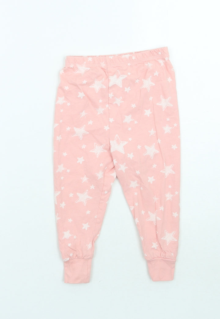 George Girls Pink Geometric Pyjama Pants Size 2 Years