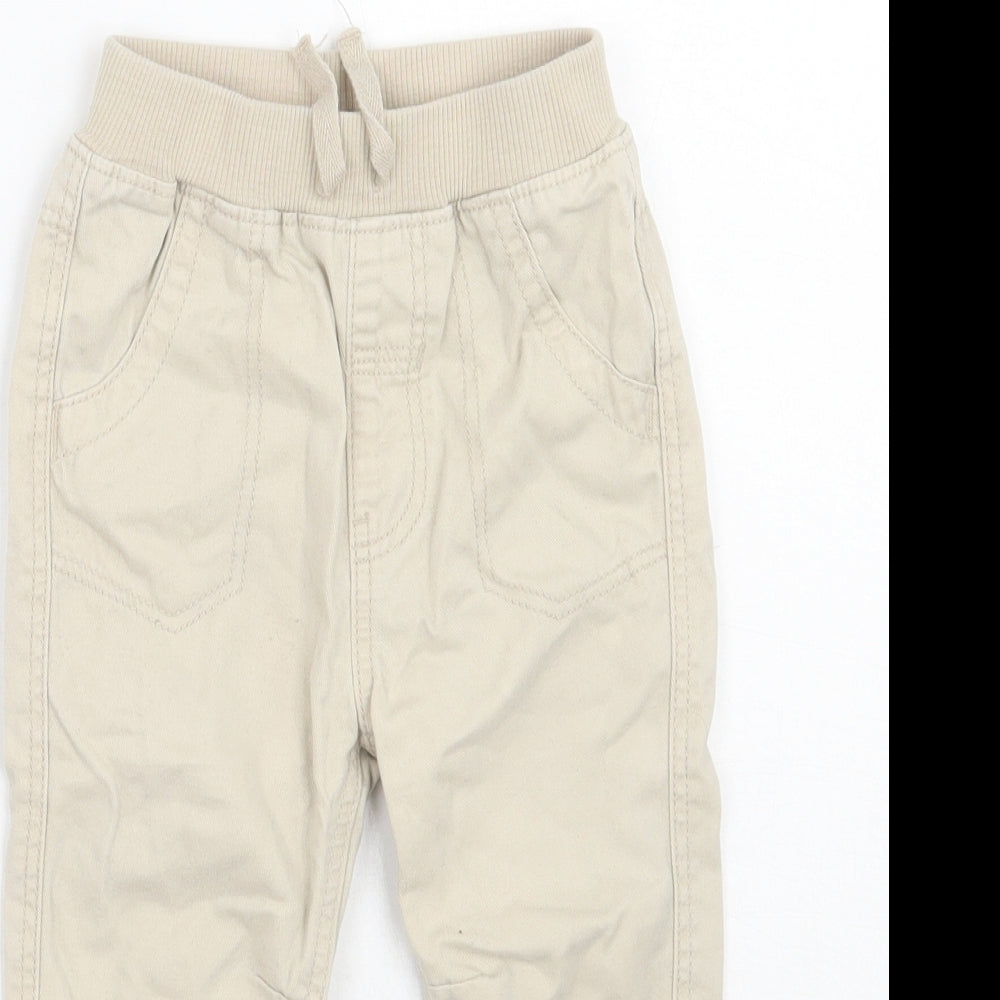George Boys Beige   Cargo Trousers Size 9-12 Months