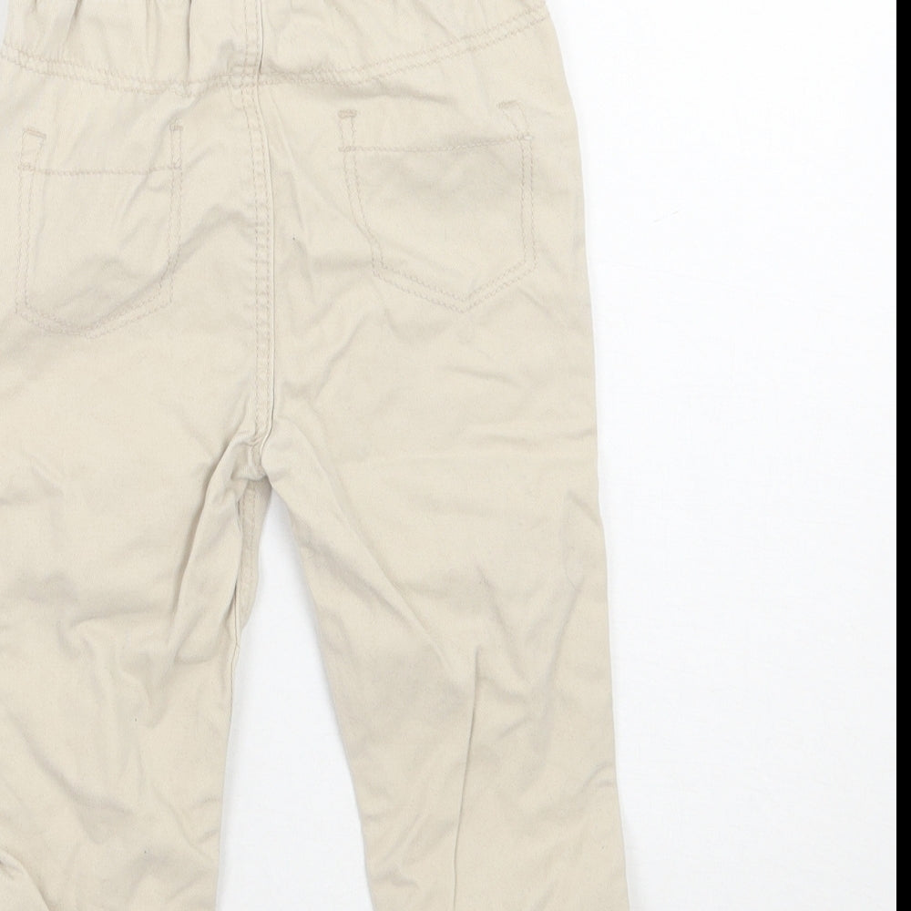 George Boys Beige   Cargo Trousers Size 9-12 Months
