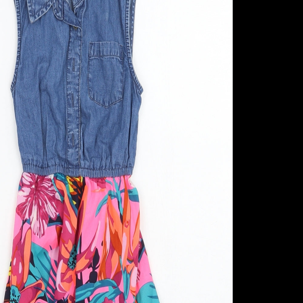 Bluezoo Girls Black Floral  A-Line  Size 6 Years