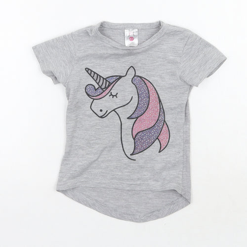 JEJ Boys Grey Animal Print  Basic T-Shirt Size 2-3 Years