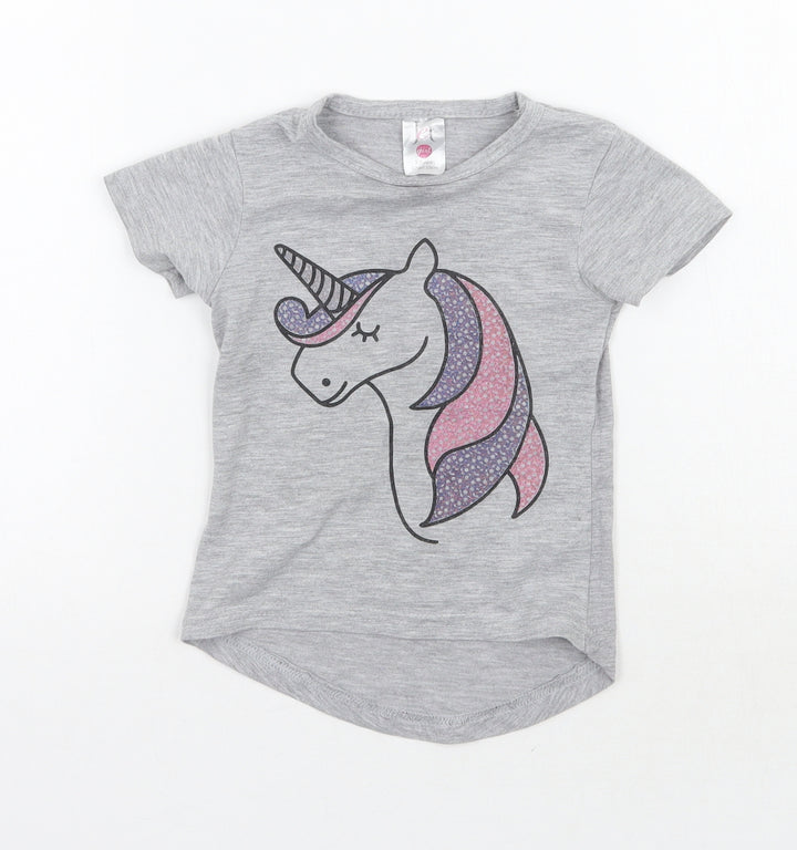 JEJ Boys Grey Animal Print  Basic T-Shirt Size 2-3 Years