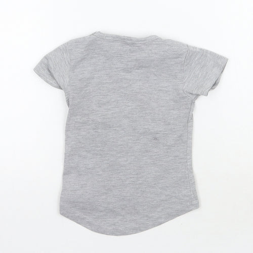 JEJ Boys Grey Animal Print  Basic T-Shirt Size 2-3 Years