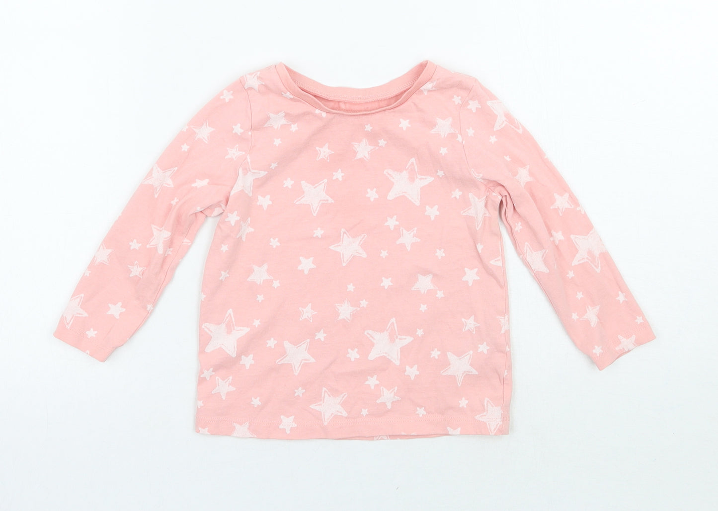 George Girls Pink Geometric  Basic T-Shirt Size 12-18 Months