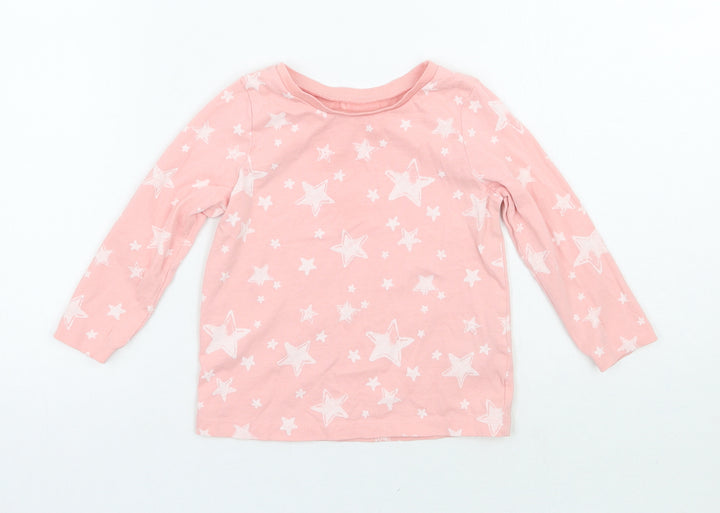 George Girls Pink Geometric  Basic T-Shirt Size 12-18 Months