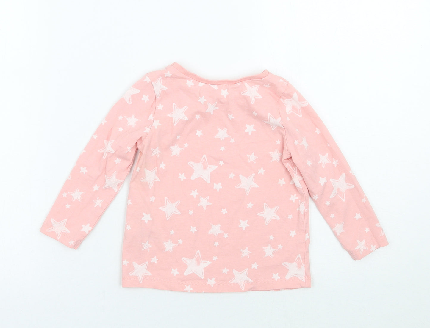 George Girls Pink Geometric  Basic T-Shirt Size 12-18 Months