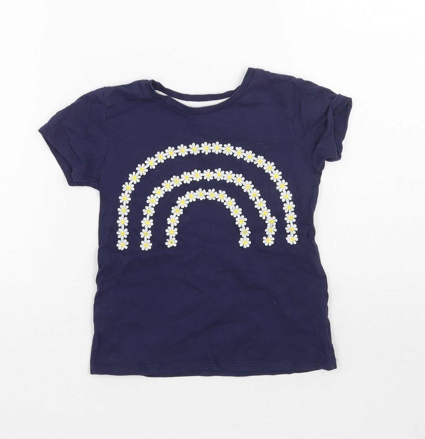 Nutmeg Girls Blue Floral  Basic T-Shirt Size 5-6 Years