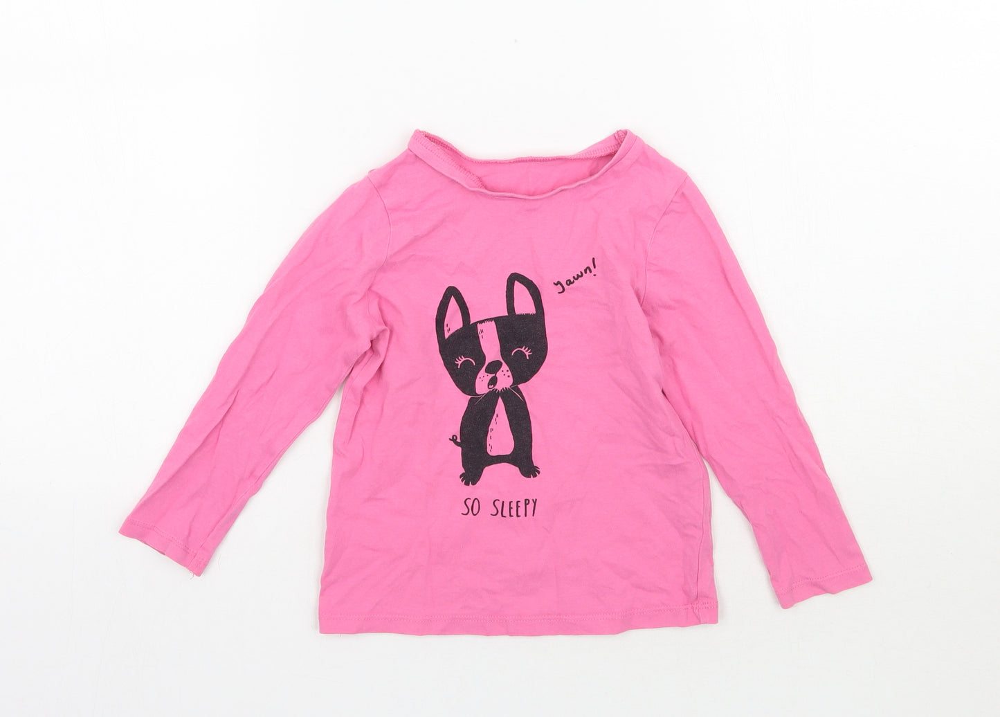 George Girls Pink   Basic T-Shirt Size 3-4 Years