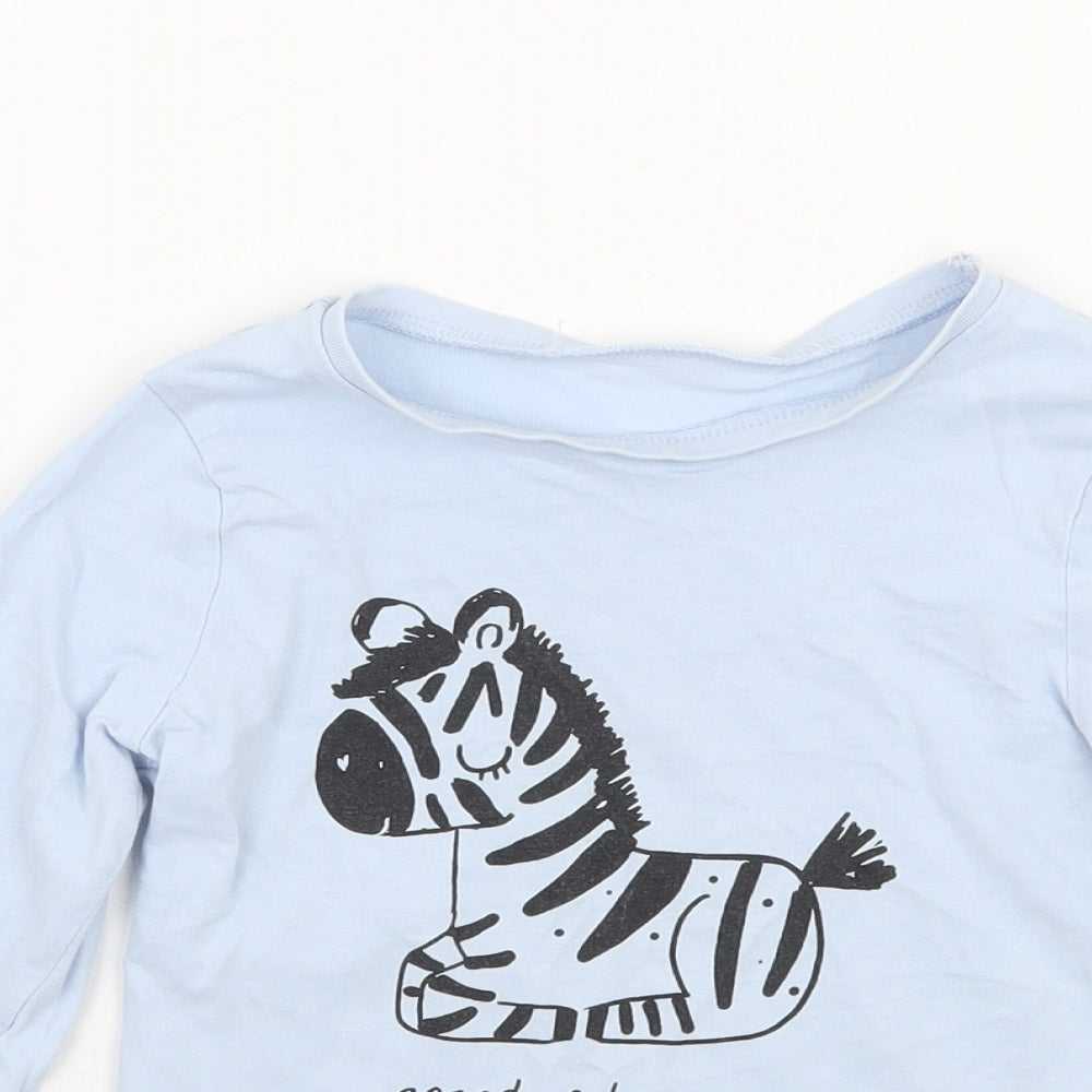George Boys Blue Animal Print  Basic T-Shirt Size 3-4 Years