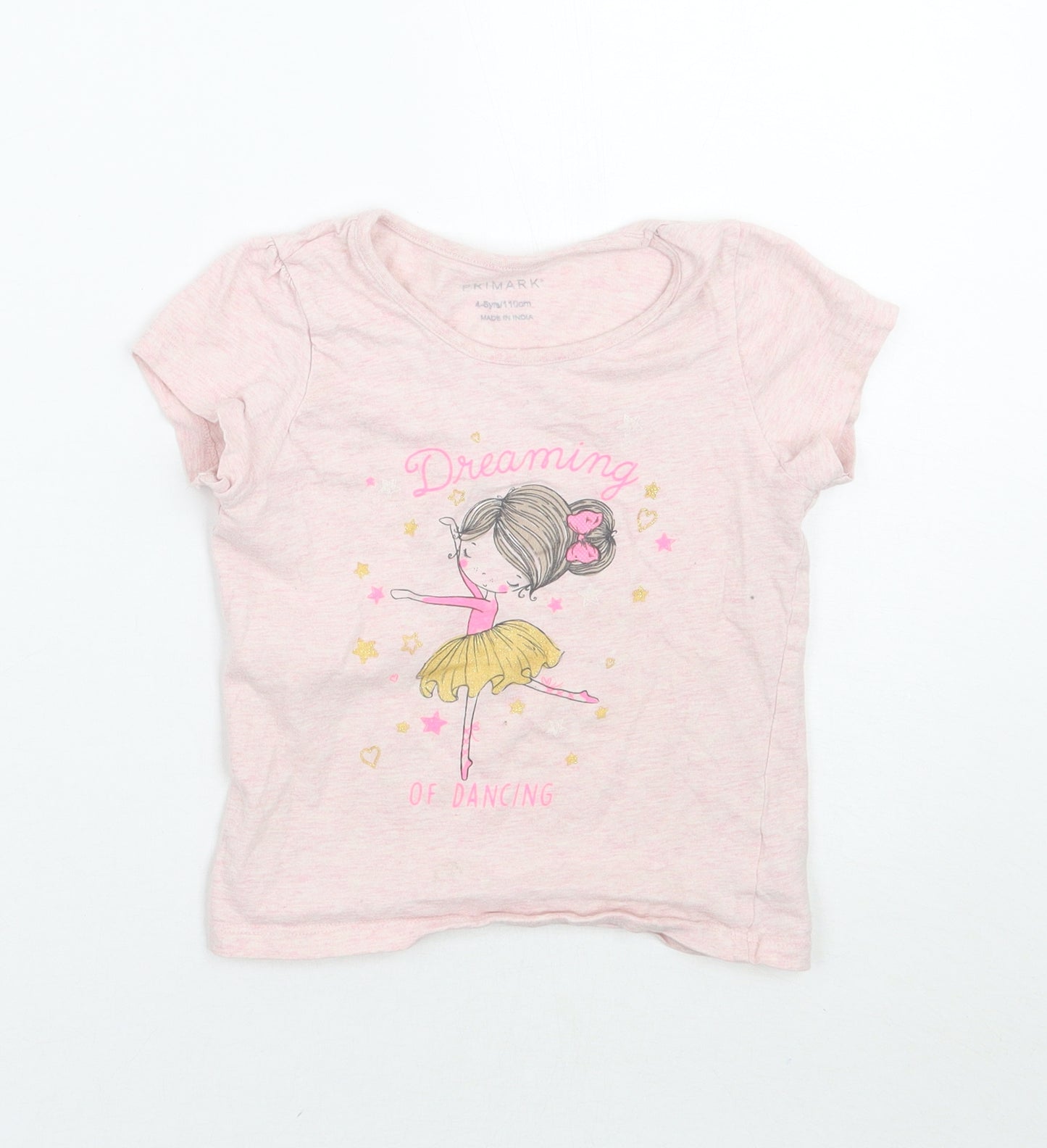 Primark Girls Pink   Basic T-Shirt Size 4-5 Years