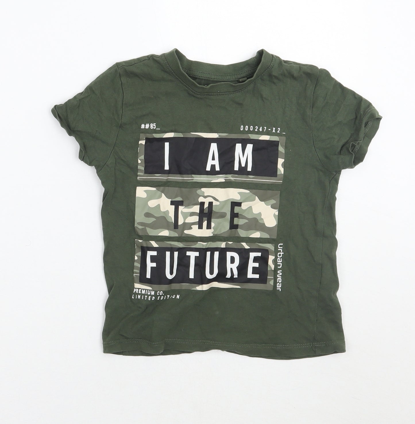Primark Boys Green   Basic T-Shirt Size 2-3 Years