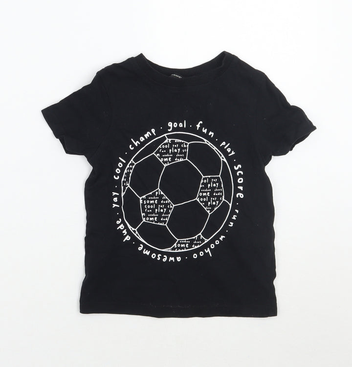 George Boys Black   Basic T-Shirt Size 2-3 Years