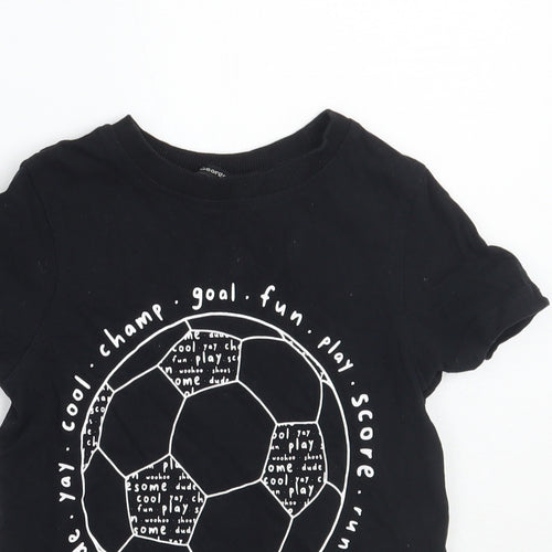 George Boys Black   Basic T-Shirt Size 2-3 Years