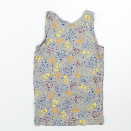 Sesame Street Boys Grey Geometric  Basic Tank Size 6 Years
