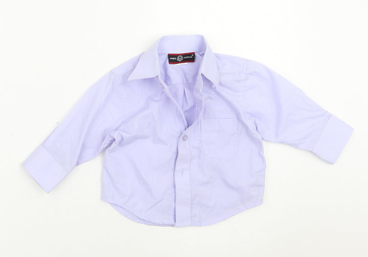 James morgan Boys Purple   Basic Button-Up Size 12 Months
