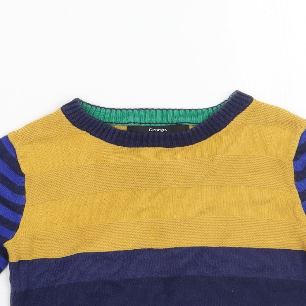 George Boys Blue Striped  Pullover Jumper Size 12-18 Months