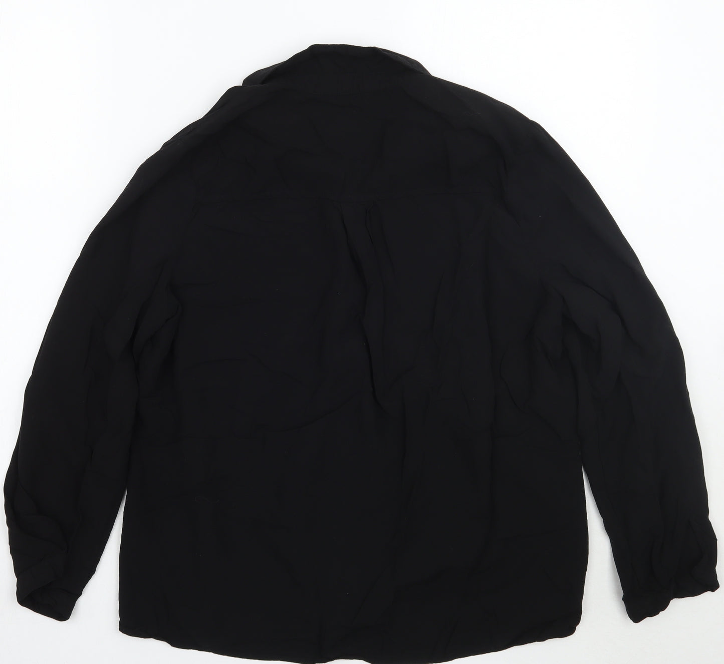 Peacocks Womens Black   Basic Button-Up Size 16