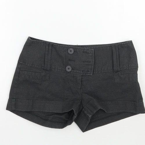 Jane Norman Womens Grey Check  Cut-Off Shorts Size 10
