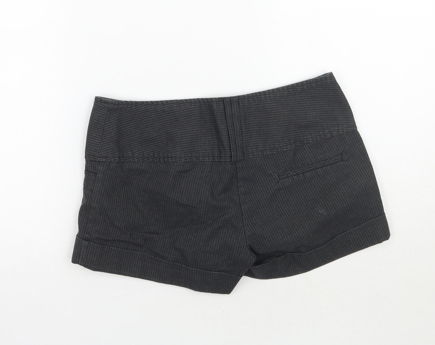 Jane Norman Womens Grey Check  Cut-Off Shorts Size 10