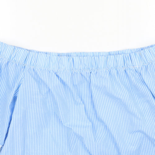 Newlook Womens Blue Striped  Basic Blouse Size 8
