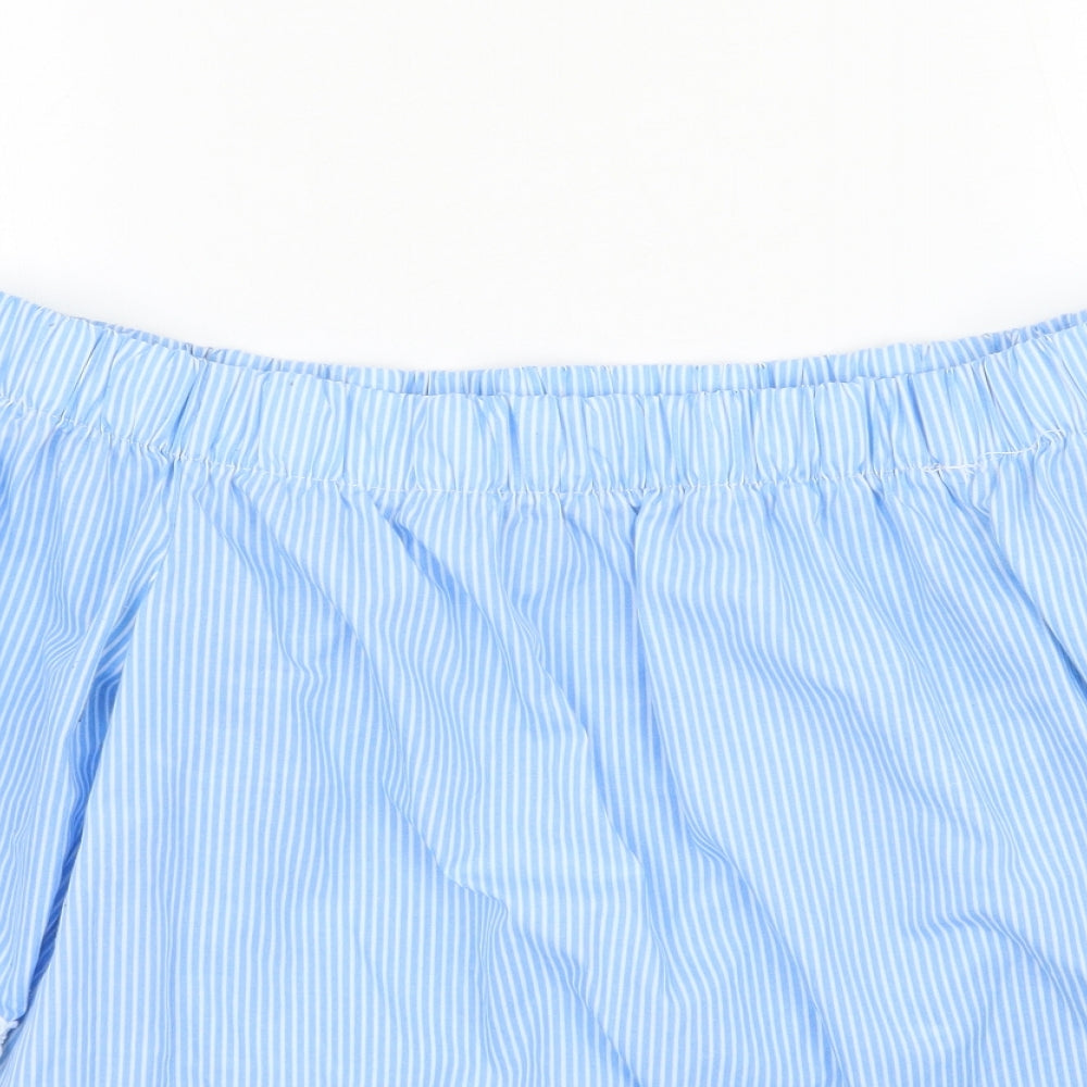 Newlook Womens Blue Striped  Basic Blouse Size 8
