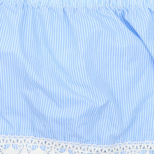 Newlook Womens Blue Striped  Basic Blouse Size 8