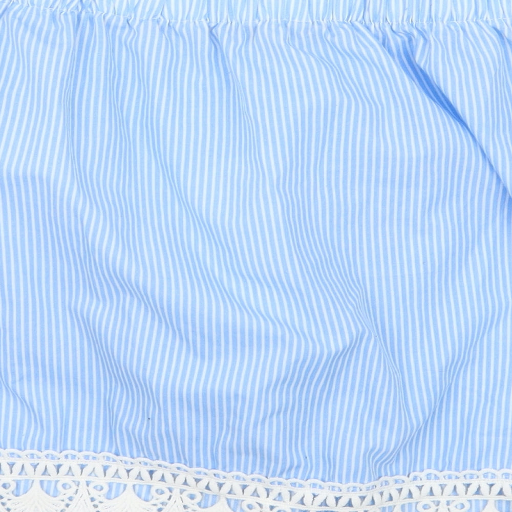 Newlook Womens Blue Striped  Basic Blouse Size 8