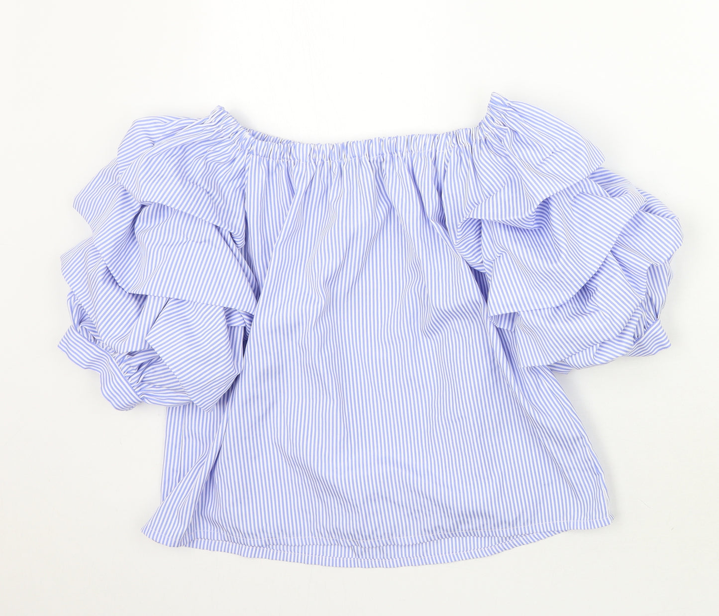 Newlook Womens Blue Striped  Basic Blouse Size 8