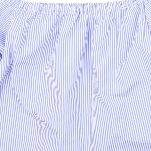 Newlook Womens Blue Striped  Basic Blouse Size 8