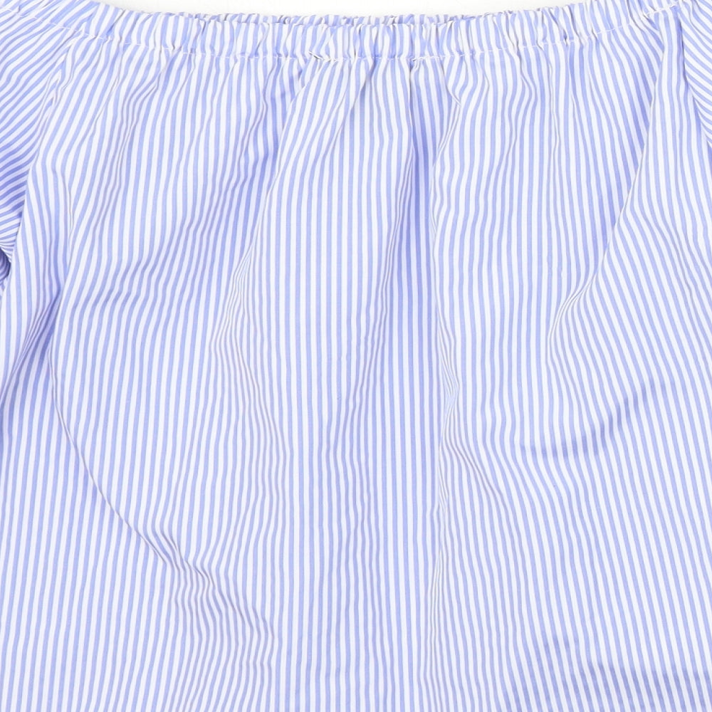 Newlook Womens Blue Striped  Basic Blouse Size 8