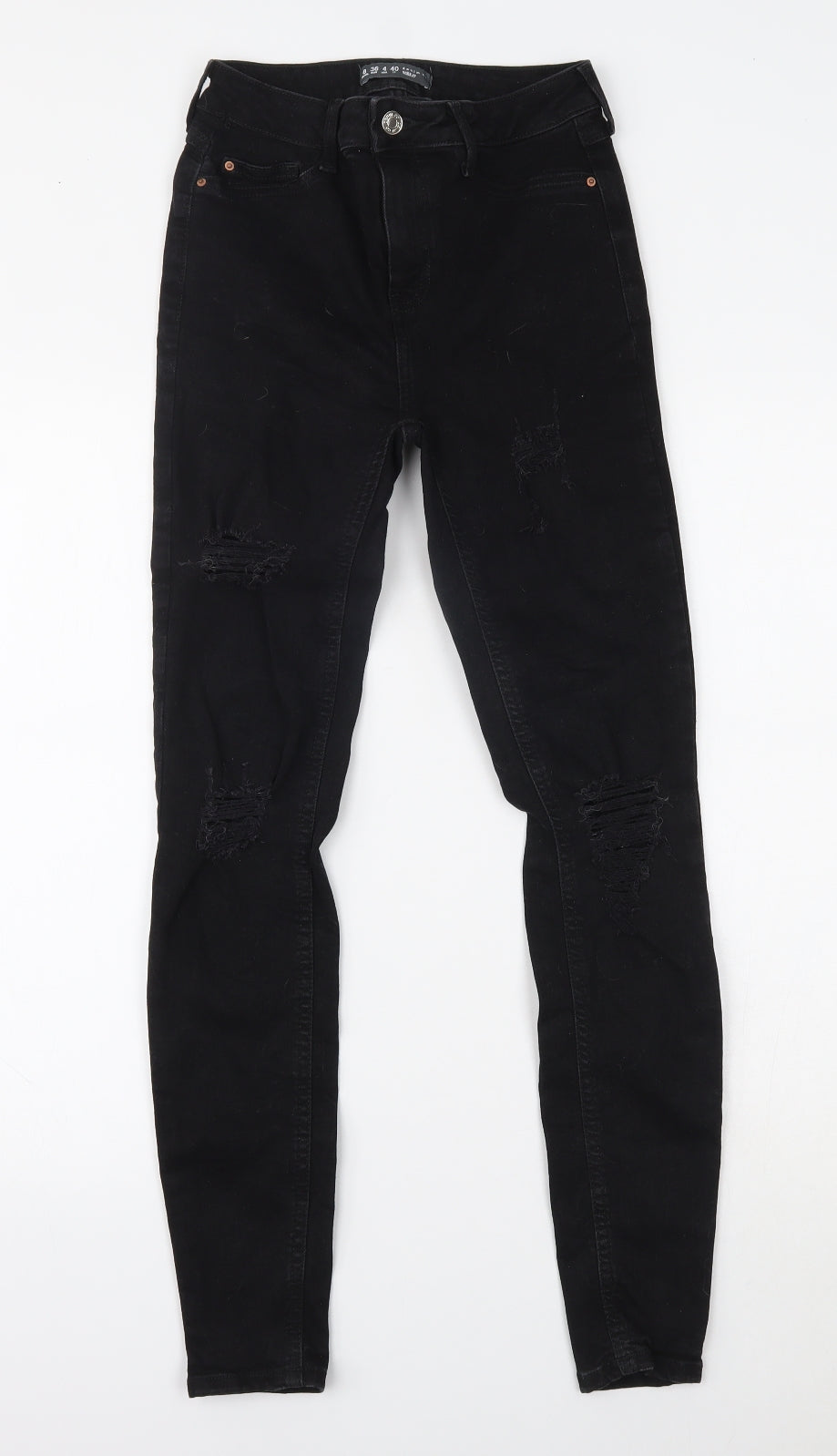 Primark Womens Black  Denim Skinny Jeans Size 8 L27.5 in