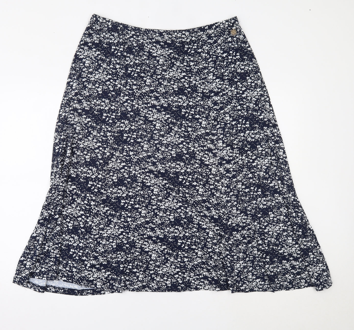 TIGI Womens Blue Floral  Pleated Skirt Size 18