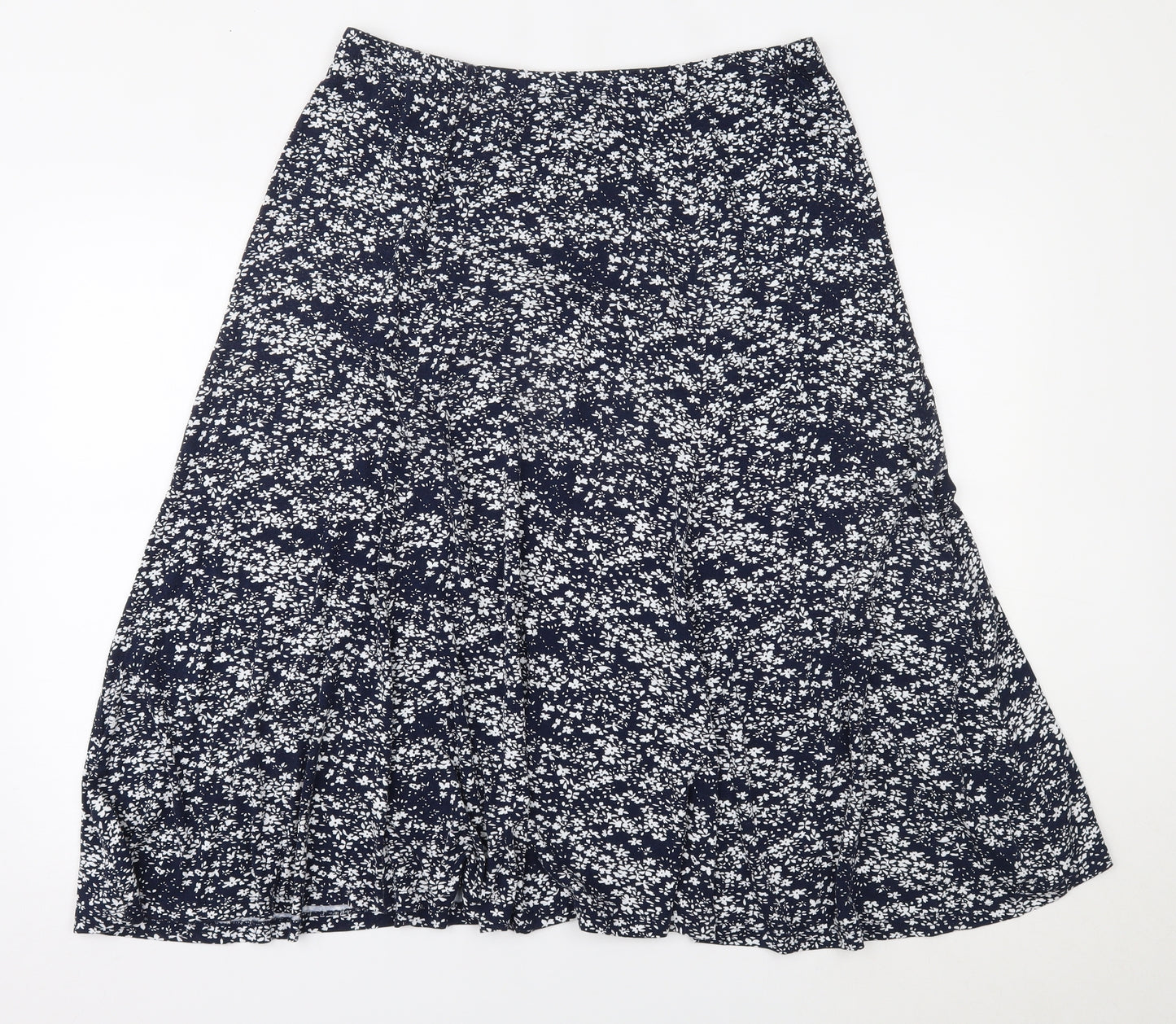 TIGI Womens Blue Floral  Pleated Skirt Size 18